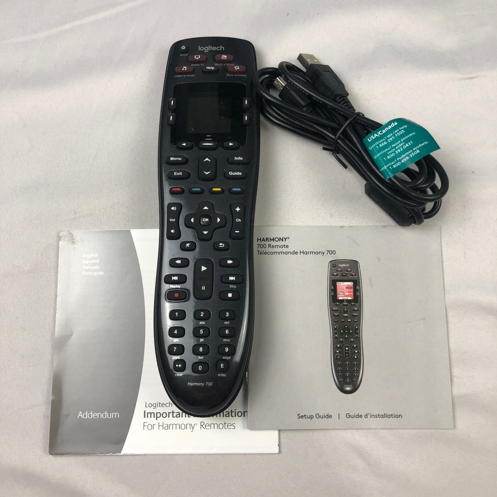 Logitech Harmony 700 Universal Remote Control Color Screen Tested WORKS!